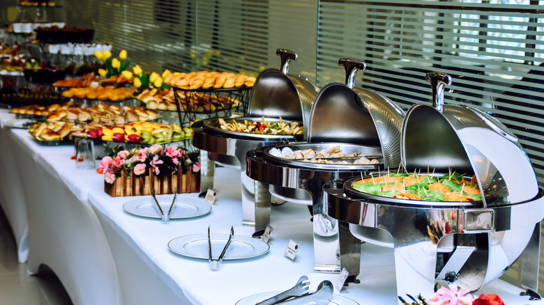 buffet spread on table