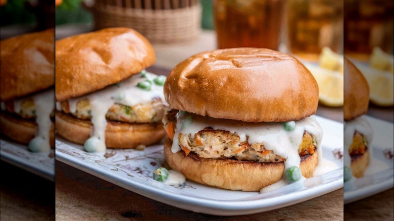 Chicken Potpie Burgers