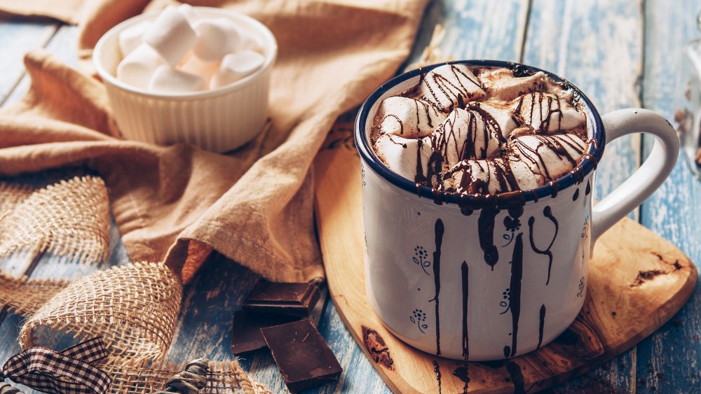 Hot chocolate made with maple syrup