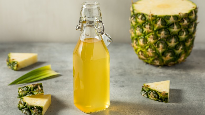 Syrup made from leftover pineapple 