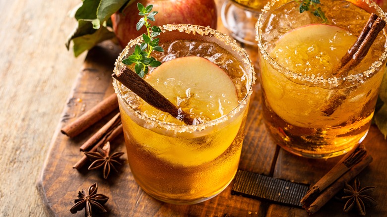 Glasses of fall sangria