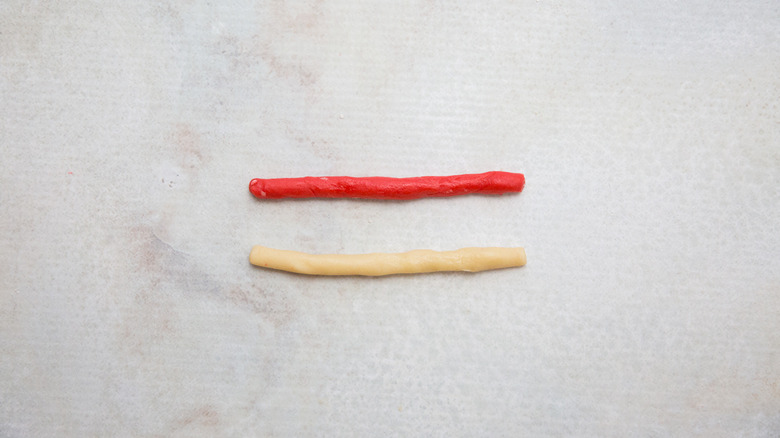 small cookie dough ropes on table
