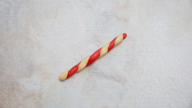 twisted cookie dough on table