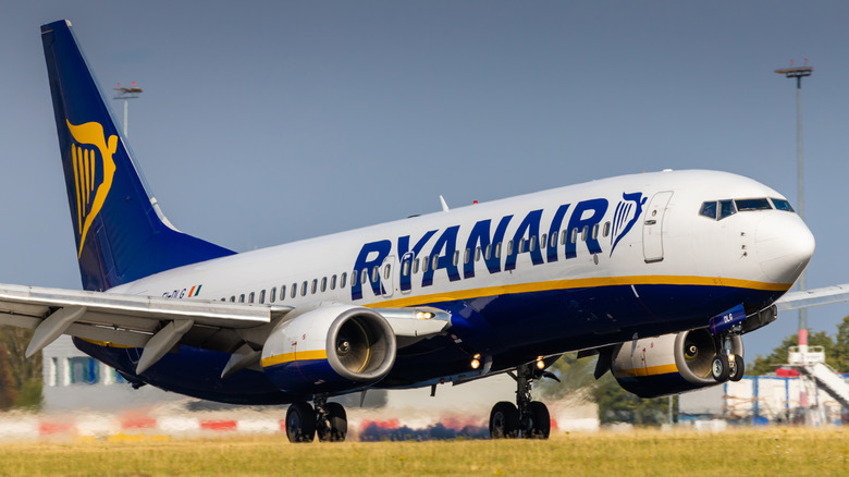 Ryanair airplane about to take off