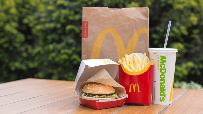 sandwich fries and soda at mcdonald's