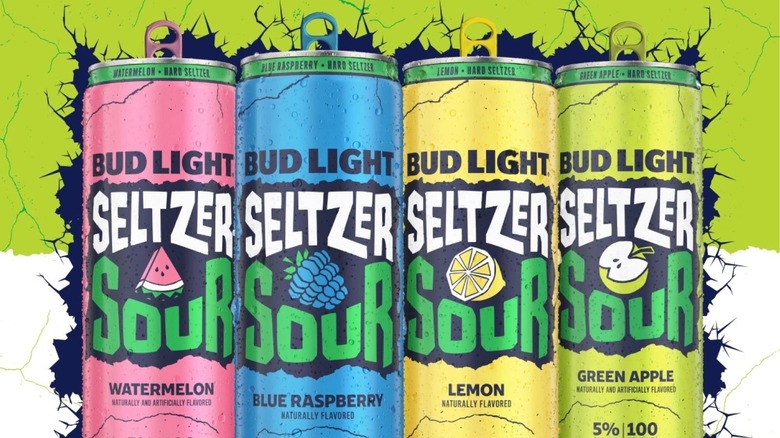 Bud Light's new seltzers on a green background