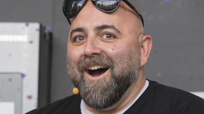 Duff Goldman interacts with the crowd at the culinary stage during BottleRock in Napa, California. Duff is the host of Food Network's Ace of Cakes.