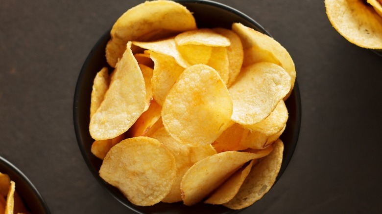 Potato chips in a bowl