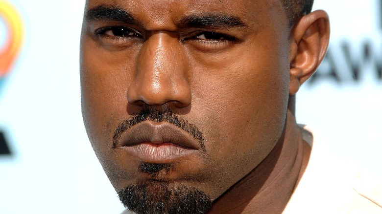 Kanye West scowling