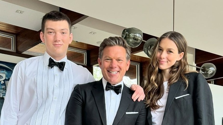 Tyler Florence poses for a photo with his son Hayden and his daughter Dorothy