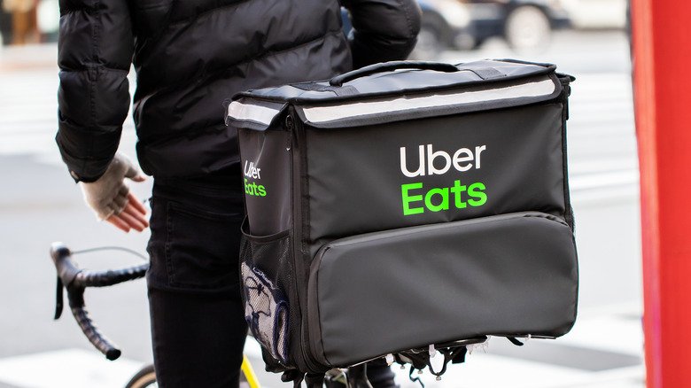 Uber Eats driver on a bike