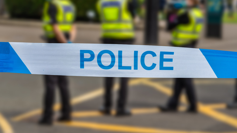 Blue police tape