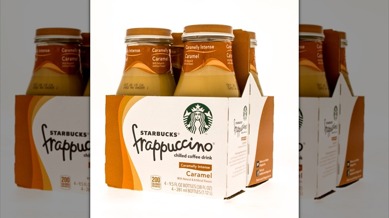 Starbucks bottled caramel frappuccino four pack
