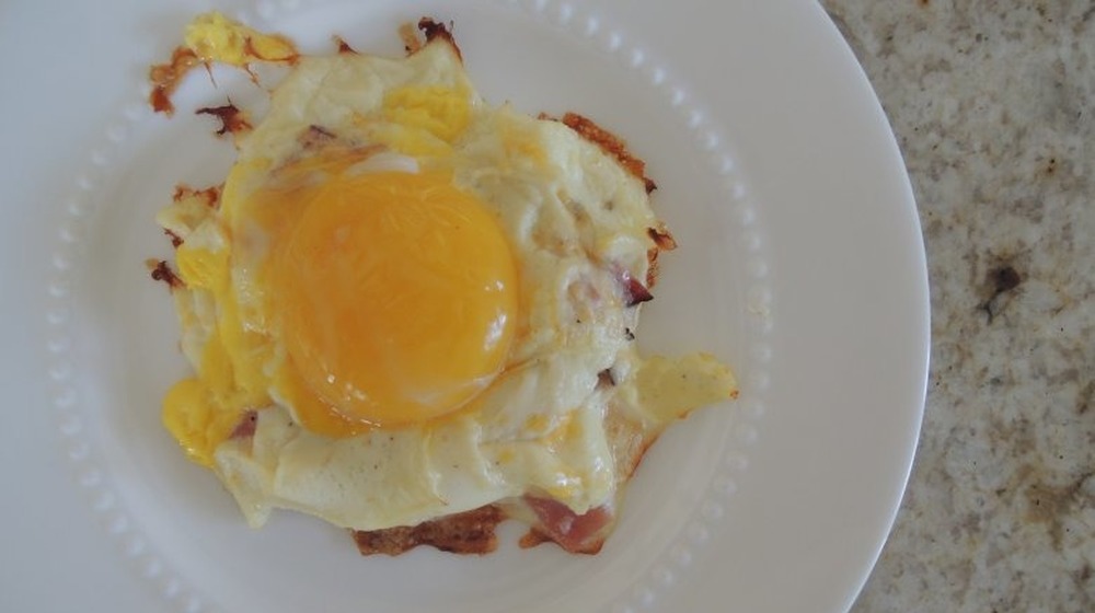 cloud eggs on white plate