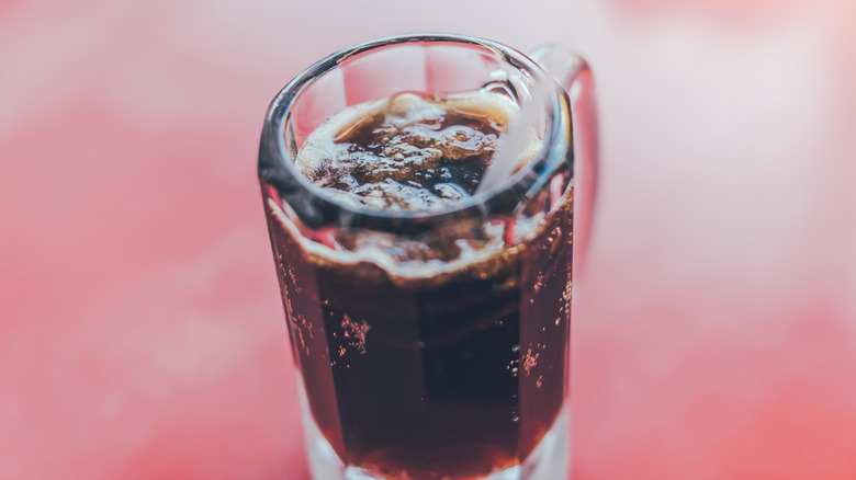Glass mug of root beer