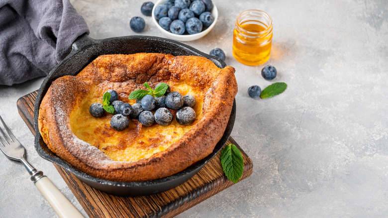 Dutch baby with blueberries