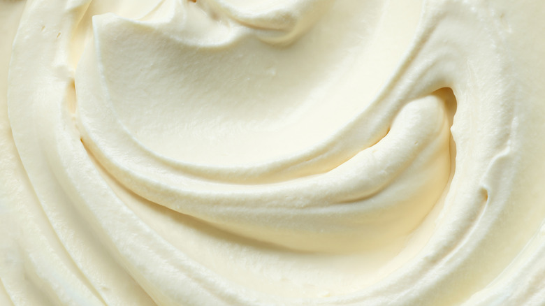 Close up of whipped cream cheese filling