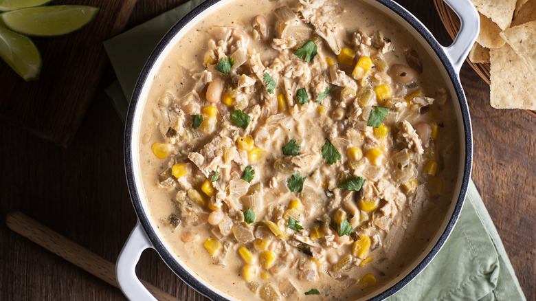 white chicken chili with corn