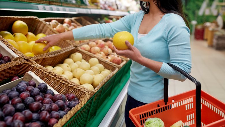 Woman grocery shopping