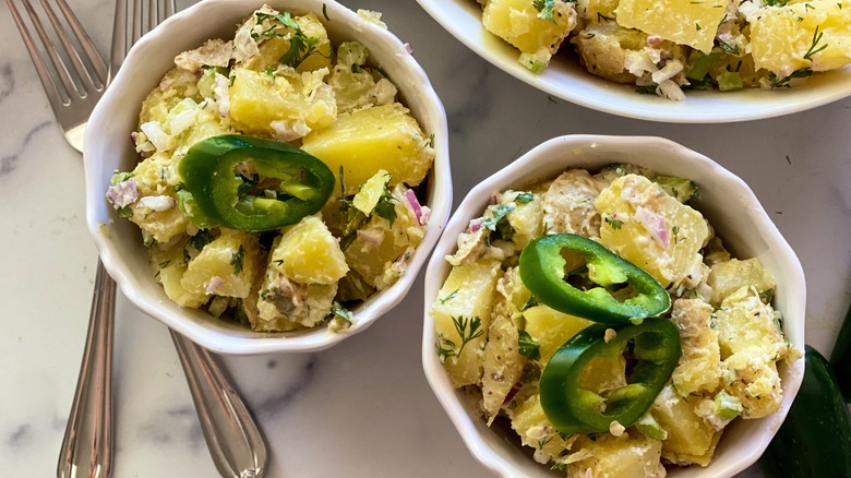 potato salad with fresh jalapeños