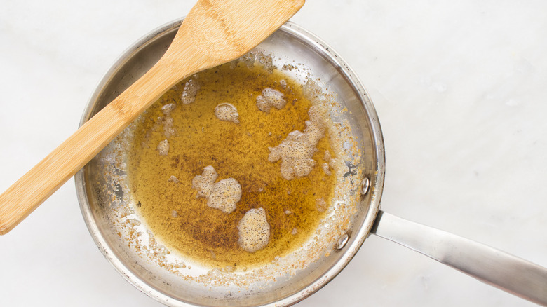 brown butter in pan