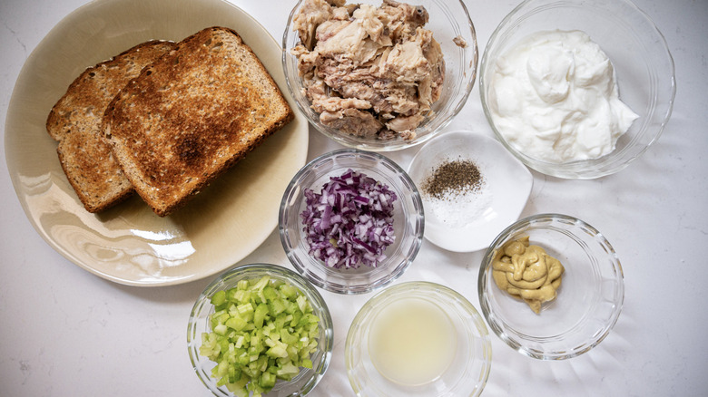 Ingredients for salmon salad 