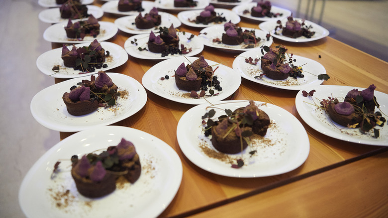 slices of dessert on plates