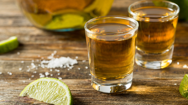 tequila shots with lime