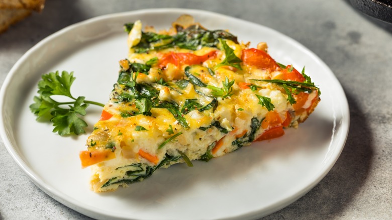 Spinach and pepper frittata