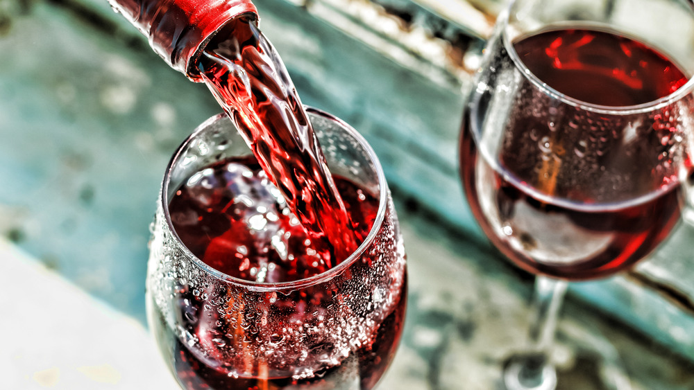 two glasses of red wine