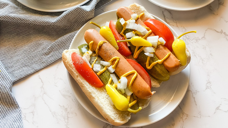 Chicago-style hot dogs