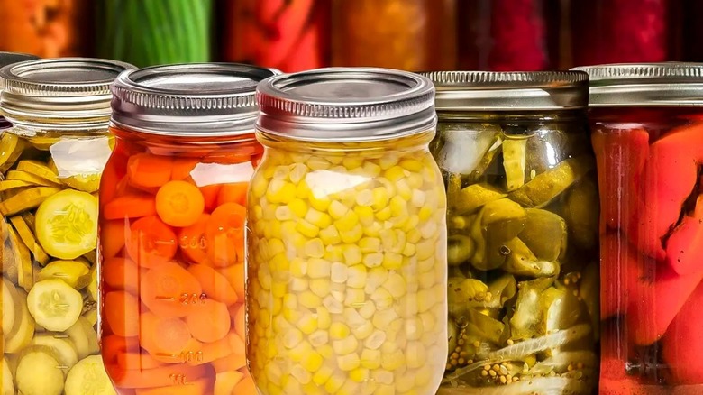 assorted jars of pickled vegetables
