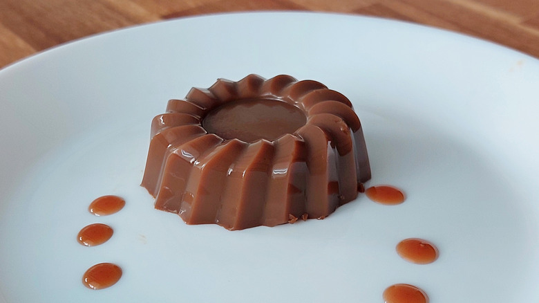 coffee blancmange on a plate