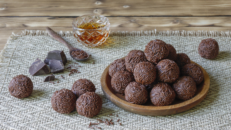 plate of rum balls