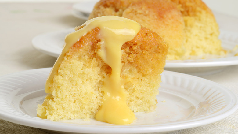 steamed pudding and custard