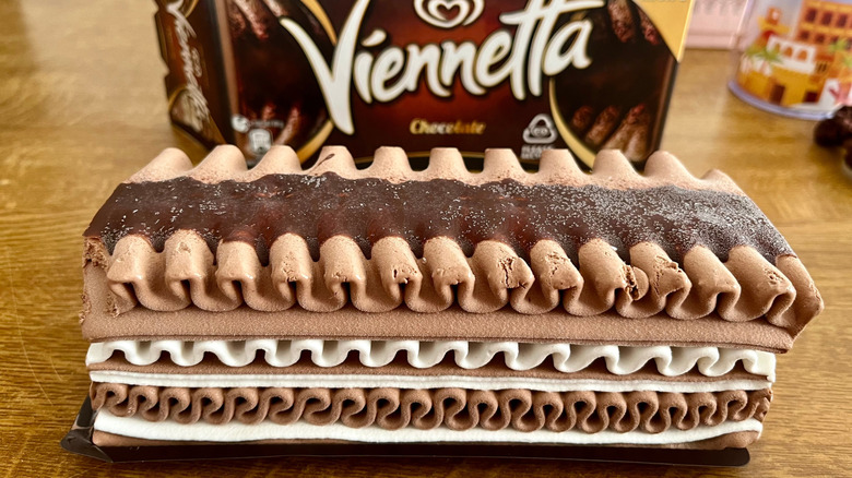 Viennetta confection removed from package
