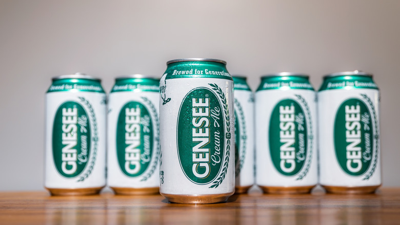 Genesee Cream Ale on wooden bar top