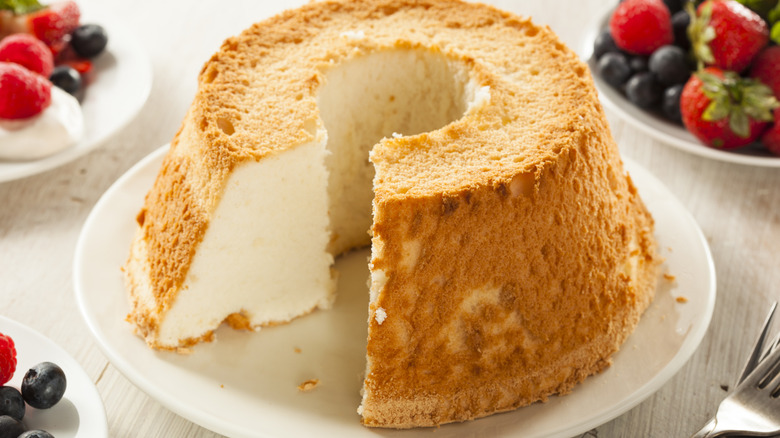angel food cake on plate