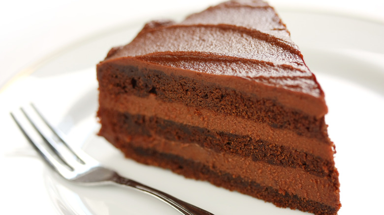 slice of Devil's food cake