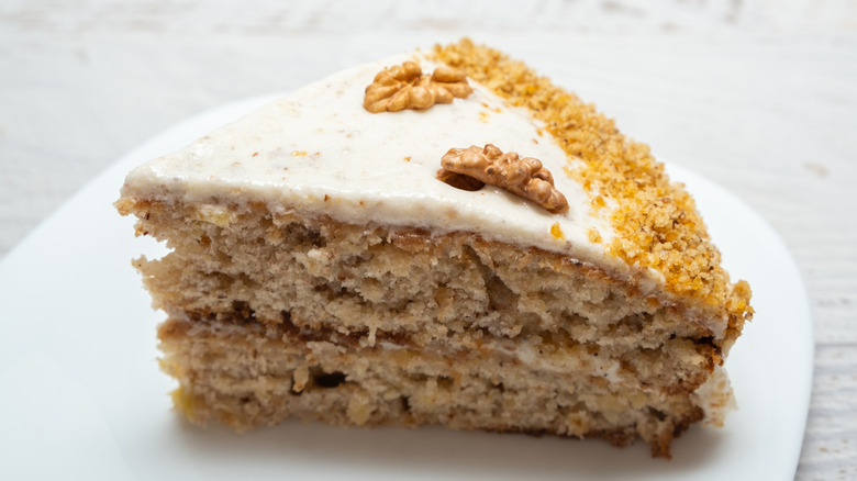 slice of hummingbird cake