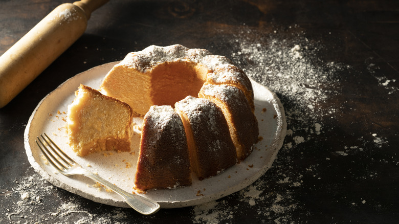 bundt pound cake on plate