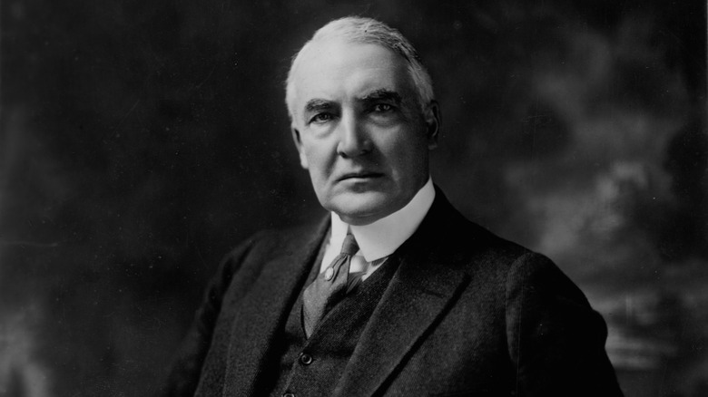 Warren G Harding scowling