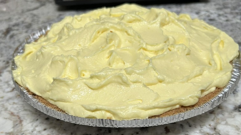 lemon Dream Whip Pie on counter