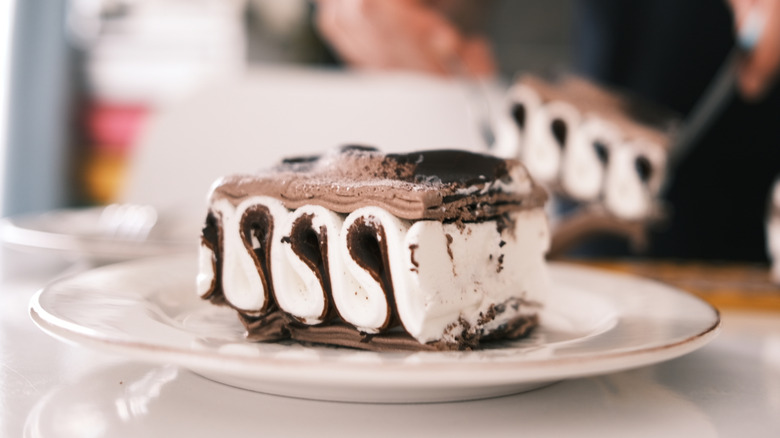 slice of Vienetta ice cream dessert