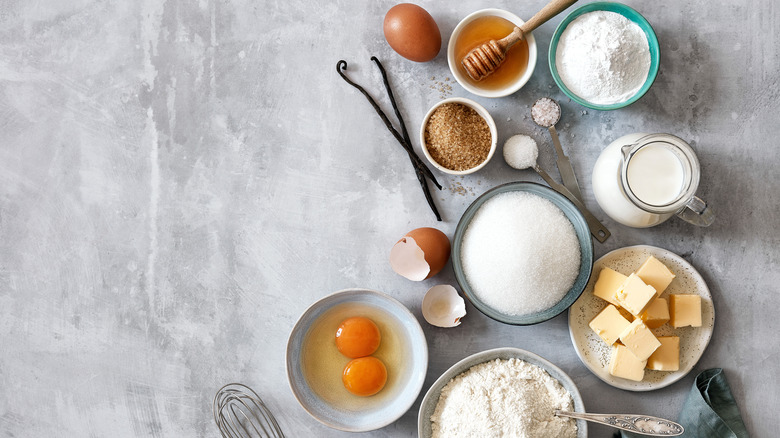 an array of baking ingredients