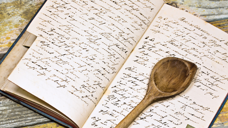 recipe book with spoon