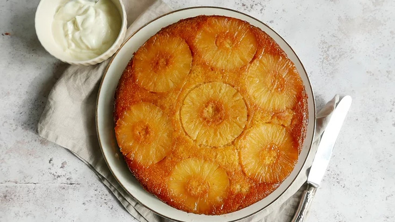 Pineapple rings with pineapple upside down cake