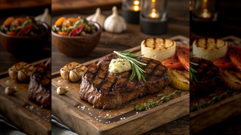 Delmonico steak on cutting board