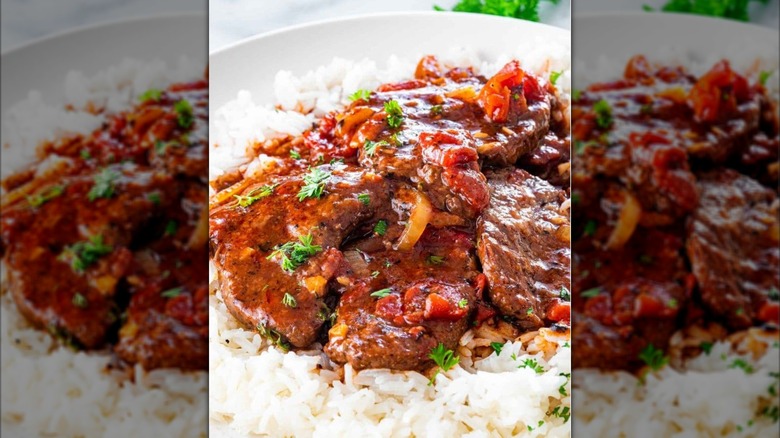 Plate of Swiss steak