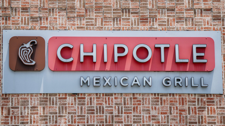 Chipotle sign on building 